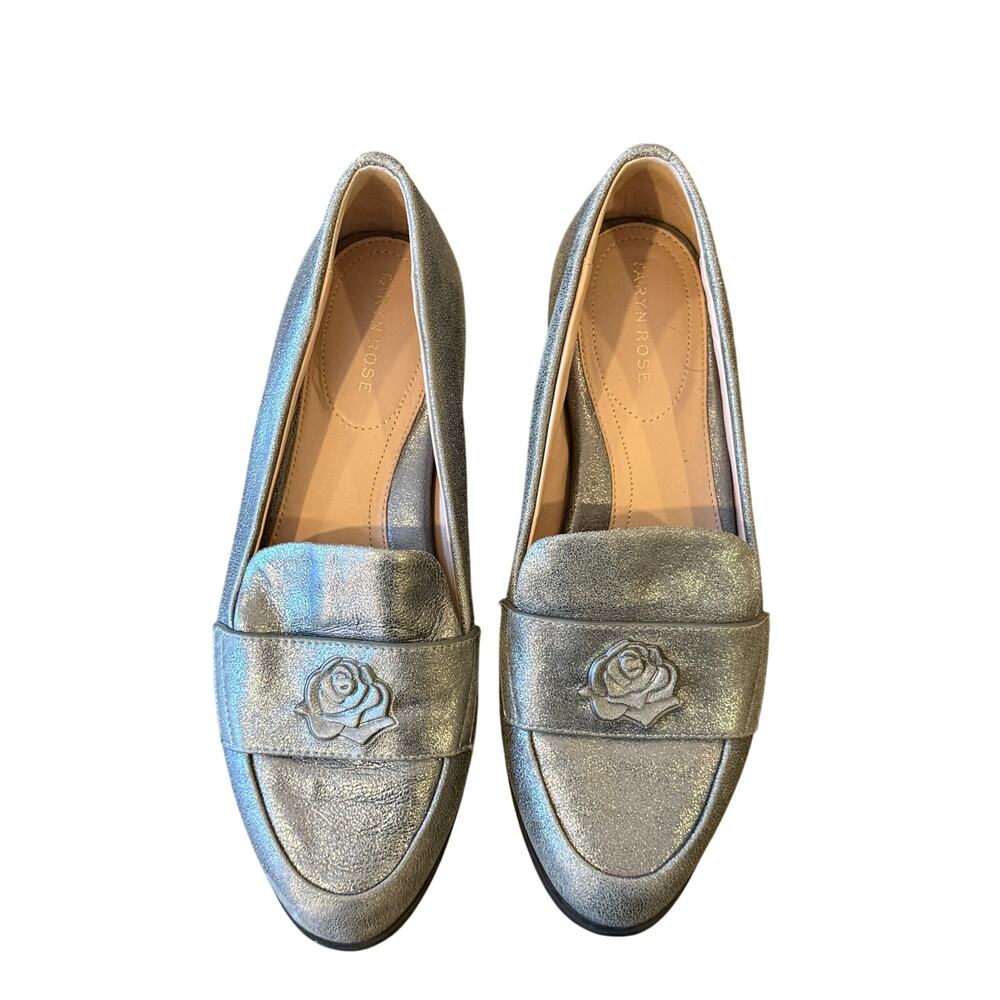 ELAINE TURNER Blossom Pewter Loafer Slide On Flat Shoes Women 8